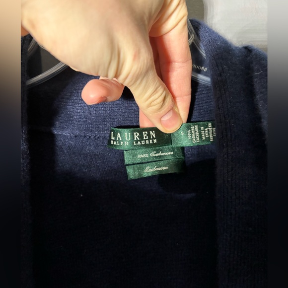 Lauren Ralph Lauren 100% Cashmere Color Block Cardigan Womens Size Small - Picture 4 of 4